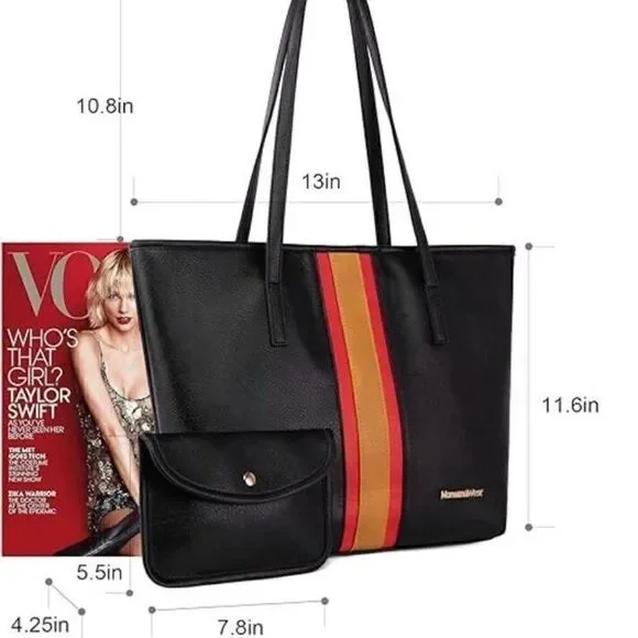 Montana West Black Stripe Women's Shoulder Bag - Picture 2 of 6